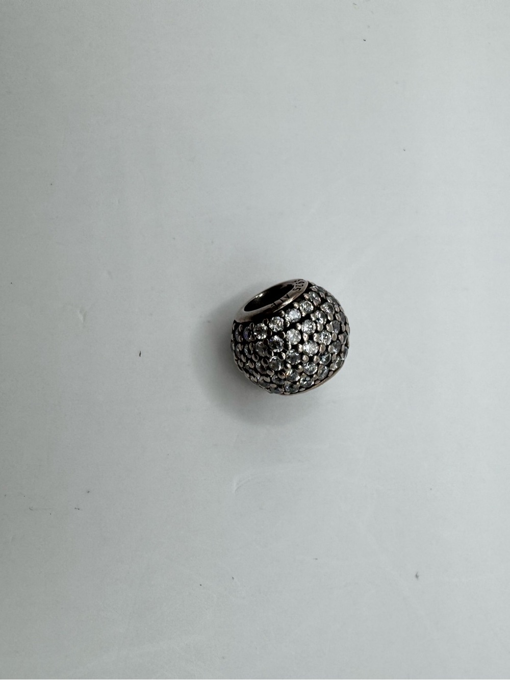 Pandora Sterling Silver Pavé Round Charm Clear CZ 925 ALE